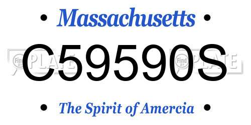 C59590S Massachusetts License Plate