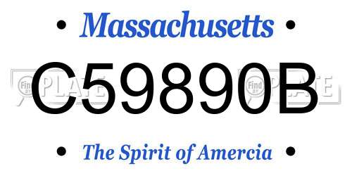 C59890B Massachusetts License Plate