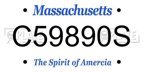 C59890S Massachusetts License Plate