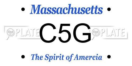 C5G Massachusetts License Plate