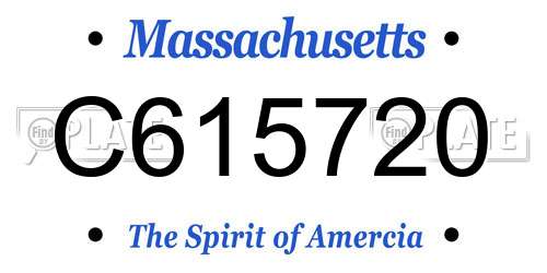 C615720 Massachusetts License Plate