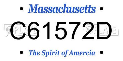 C61572D Massachusetts License Plate