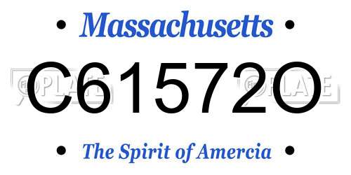 C61572O Massachusetts License Plate