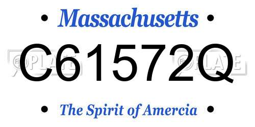C61572Q Massachusetts License Plate