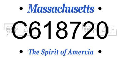 C618720 Massachusetts License Plate