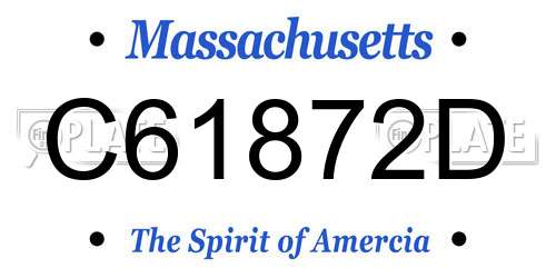 C61872D Massachusetts License Plate