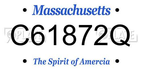 C61872Q Massachusetts License Plate