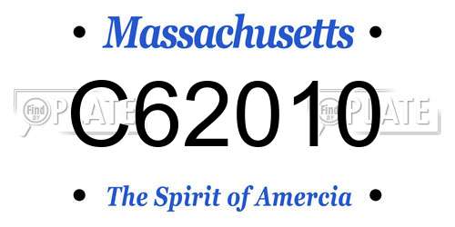 C62010 Massachusetts License Plate