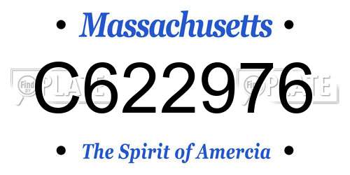 C622976 Massachusetts License Plate