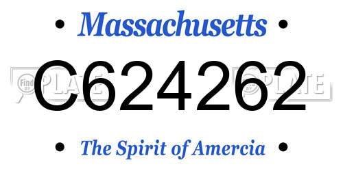 C624262 Massachusetts License Plate