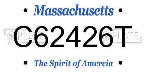 C62426T Massachusetts License Plate