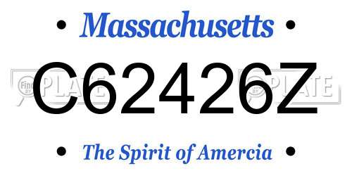 C62426Z Massachusetts License Plate