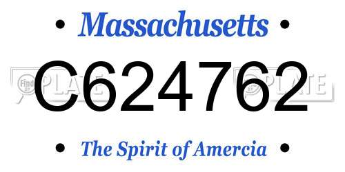 C624762 Massachusetts License Plate