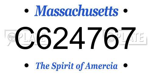C624767 Massachusetts License Plate