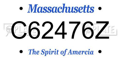 C62476Z Massachusetts License Plate