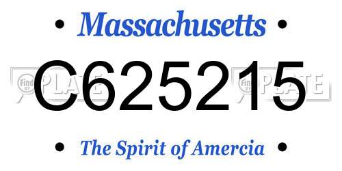 C625215 Massachusetts License Plate