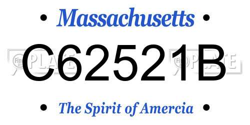C62521B Massachusetts License Plate