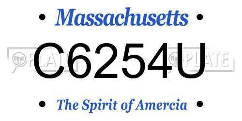 C6254U Massachusetts License Plate
