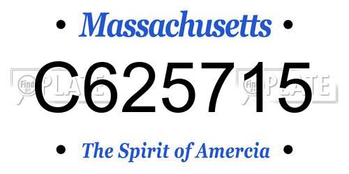 C625715 Massachusetts License Plate