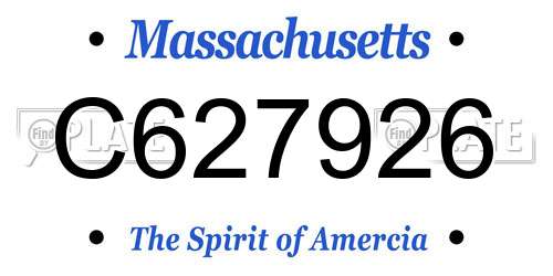 C627926 Massachusetts License Plate