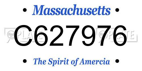 C627976 Massachusetts License Plate
