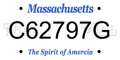 C62797G Massachusetts License Plate