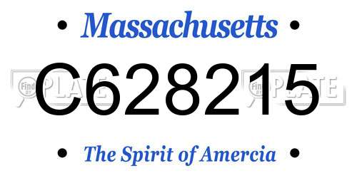 C628215 Massachusetts License Plate