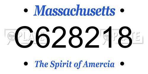 C628218 Massachusetts License Plate