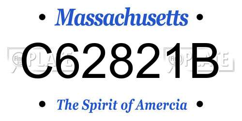 C62821B Massachusetts License Plate