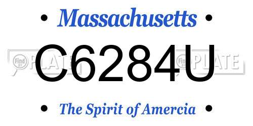 C6284U Massachusetts License Plate