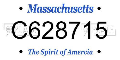 C628715 Massachusetts License Plate