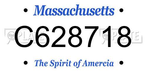 C628718 Massachusetts License Plate