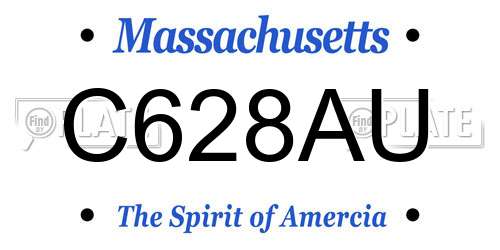 C628AU Massachusetts License Plate
