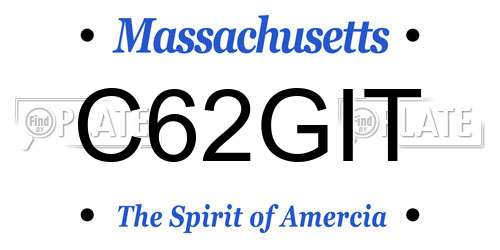 C62GIT Massachusetts License Plate