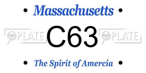 C63 Massachusetts License Plate