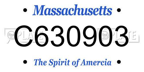 C630903 Massachusetts License Plate