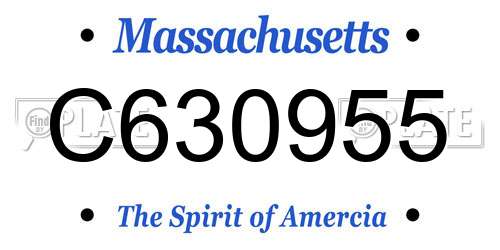 C630955 Massachusetts License Plate