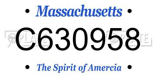 C630958 Massachusetts License Plate