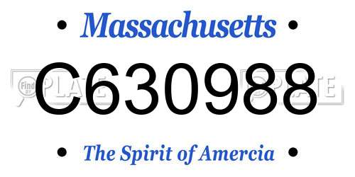 C630988 Massachusetts License Plate