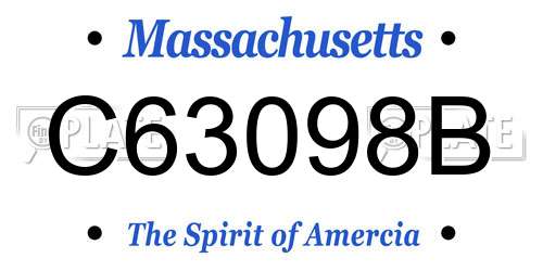 C63098B Massachusetts License Plate