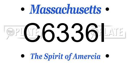 C6336I Massachusetts License Plate