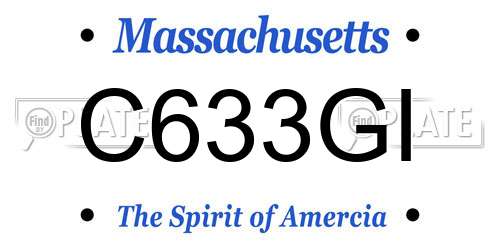 C633GI Massachusetts License Plate
