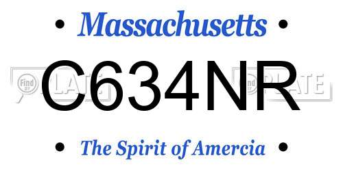 C634NR Massachusetts License Plate