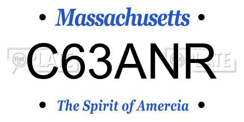C63ANR Massachusetts License Plate
