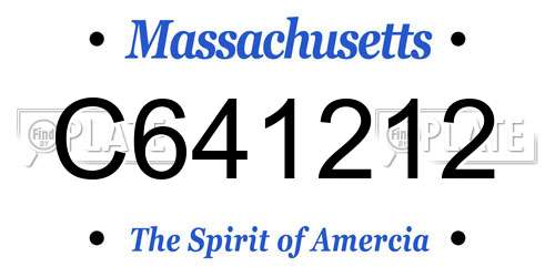 C641212 Massachusetts License Plate