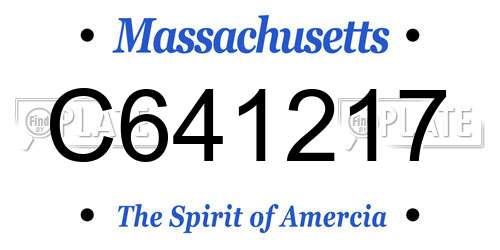 C641217 Massachusetts License Plate