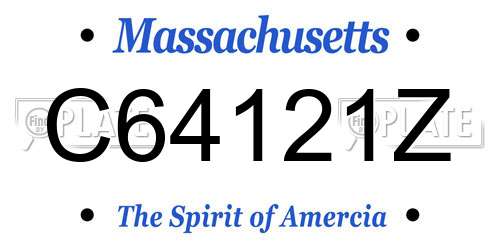 C64121Z Massachusetts License Plate