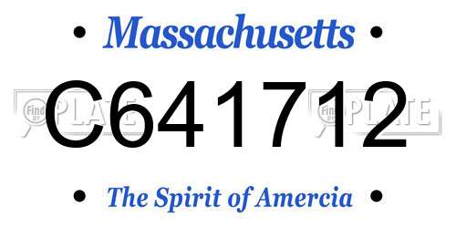 C641712 Massachusetts License Plate