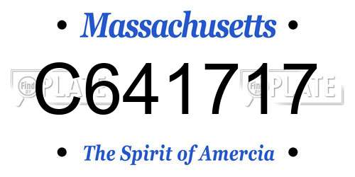 C641717 Massachusetts License Plate