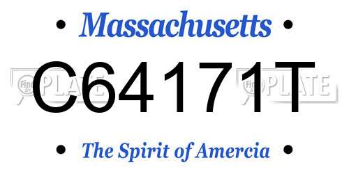 C64171T Massachusetts License Plate